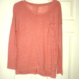 Coral Old Navy Boyfriend Long Sleeved Shirt